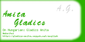 anita gladics business card